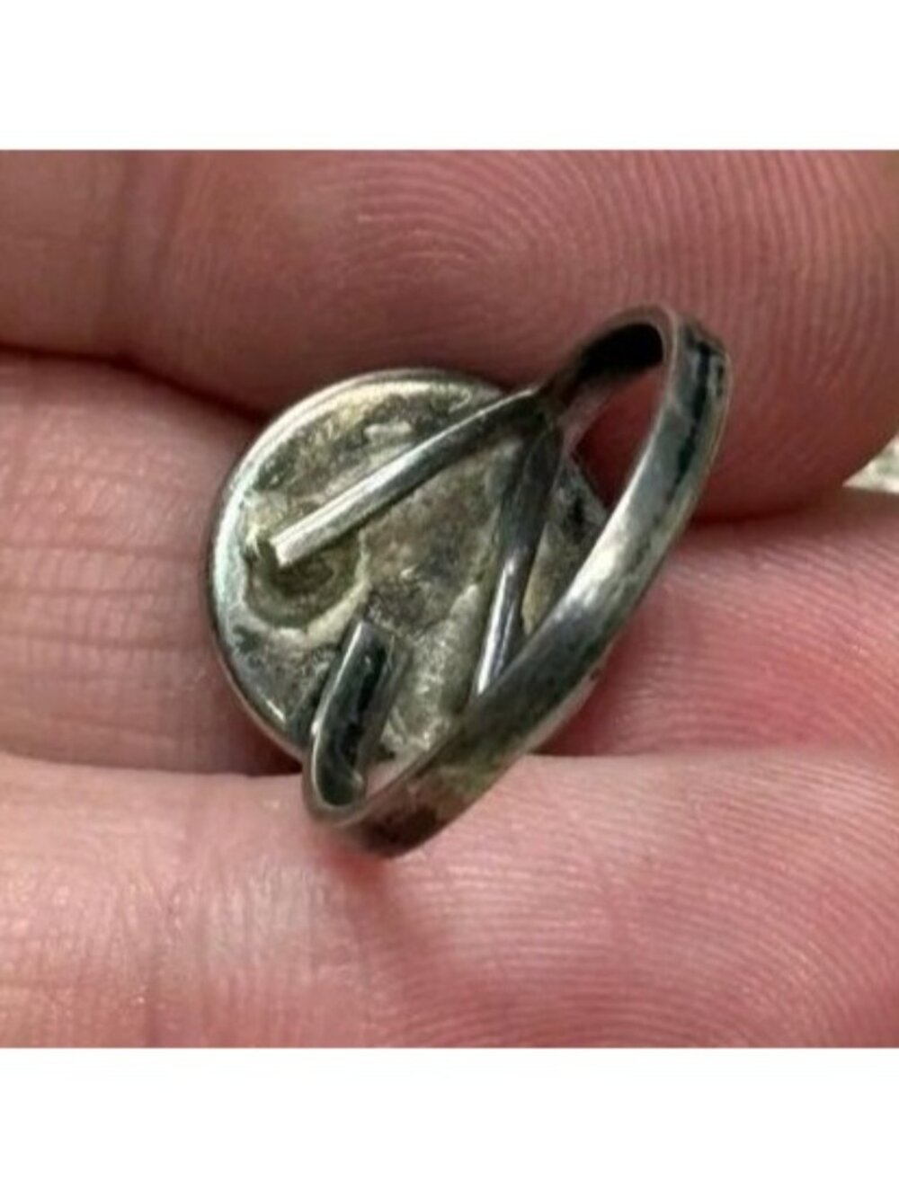 Vtg Sterling Silver Reverse Painted Essex Glass Horse Jockey Ring Adjustable - Picture 5 of 6
